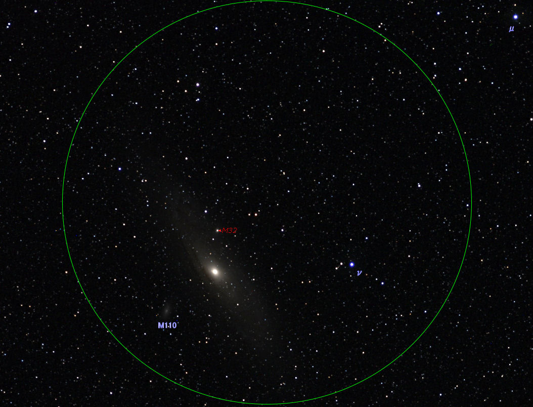 双眼鏡で見る秋の星空 M３１ アンドロメダ大星雲 M３２ M１１０ 渦巻き銀河 アンドロメダ座